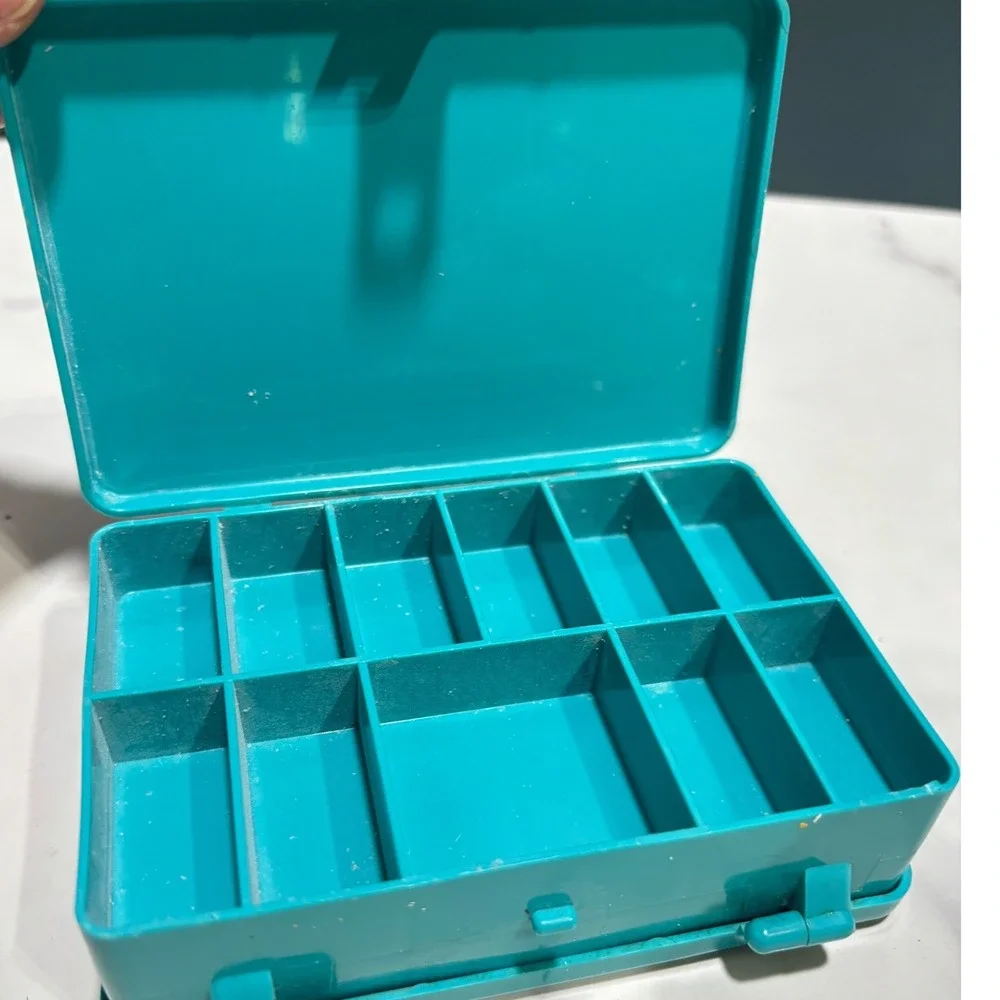Caboodles Mini Teal Double Sided Organizer Case Small Jewelry Storage